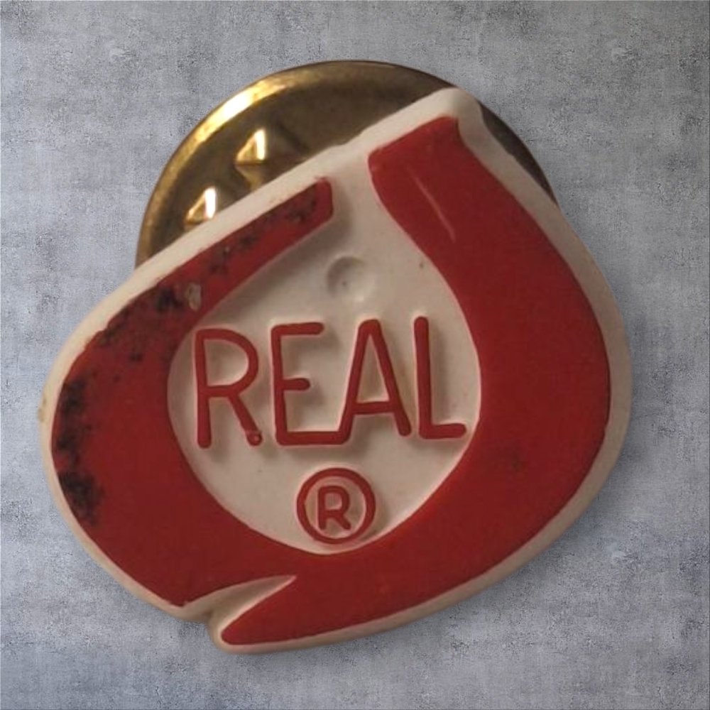 Dairy Milk "REAL" Red and White Enamel Pin